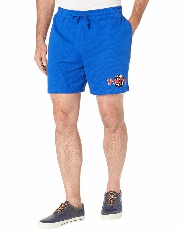Polo Ralph Lauren Shorts Men's Navy Waffle-Knit Cotton Graphic Pockets MCWW214