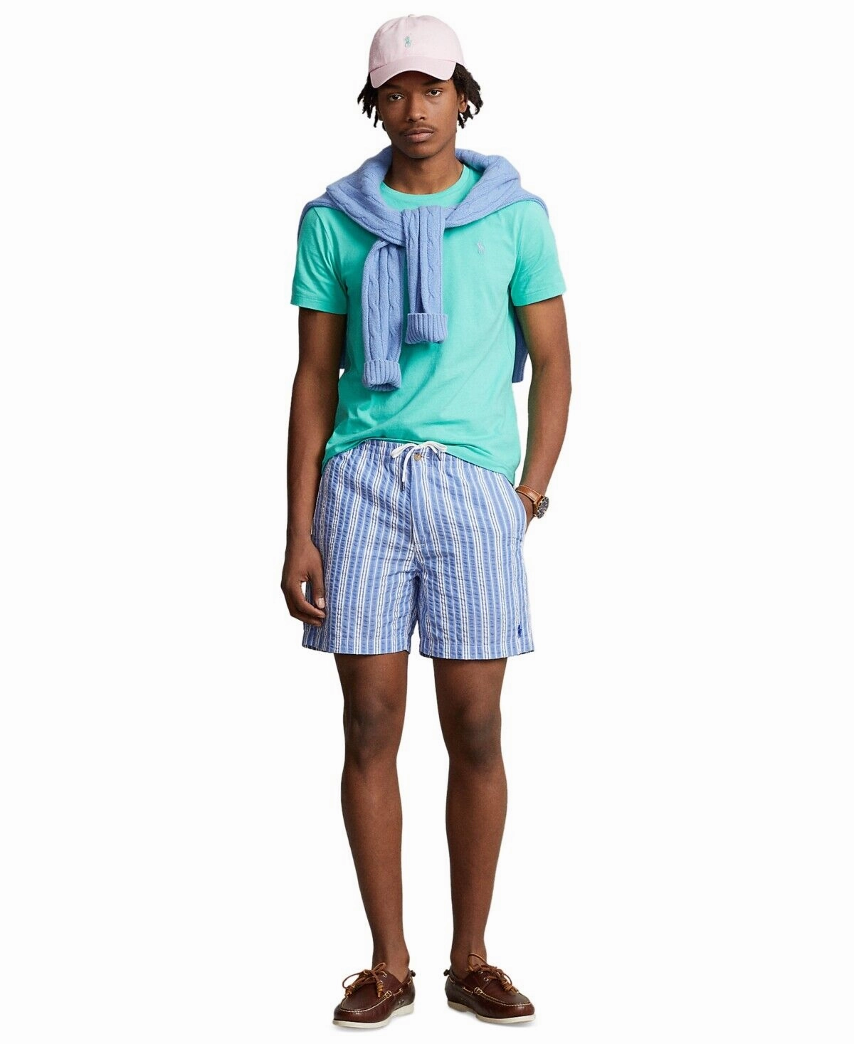 Polo Ralph Lauren Shorts Men's Preps Blue Cotton Striped 6" Classic-Fit MCWW212