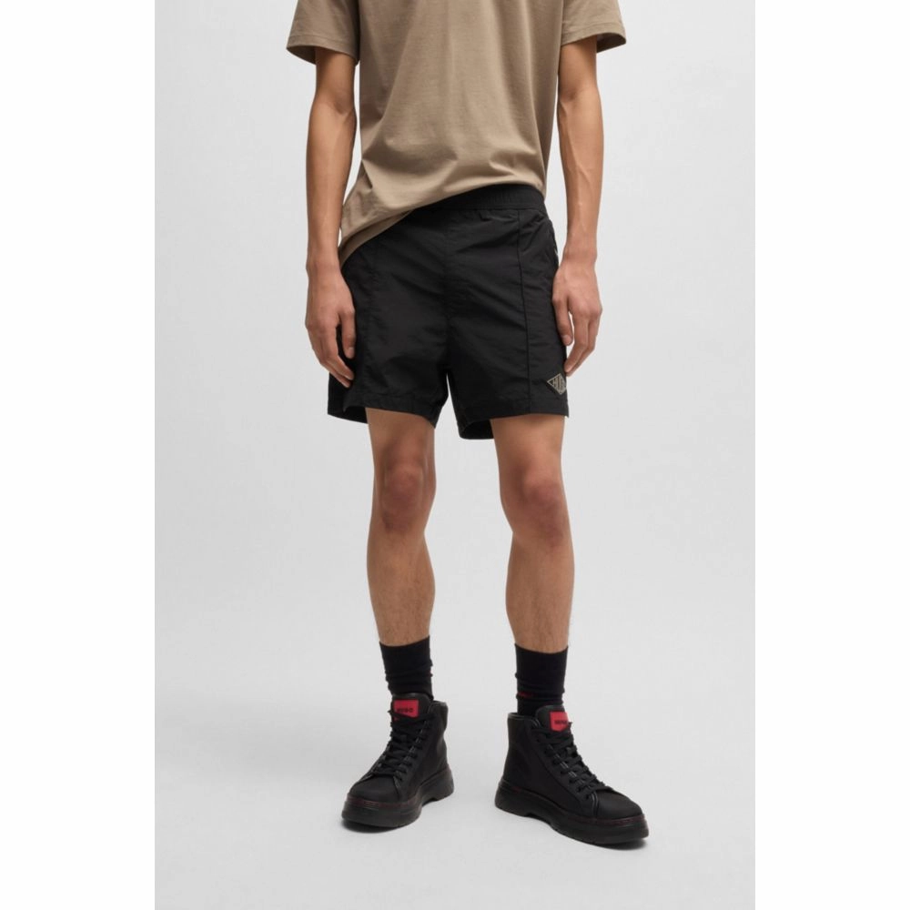 Poplin shorts with logo print