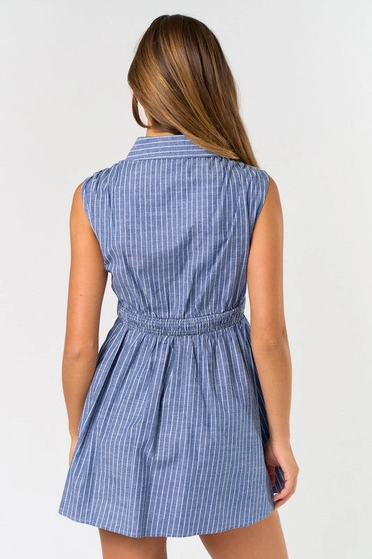 Porta Woven Button Down Mini Dress