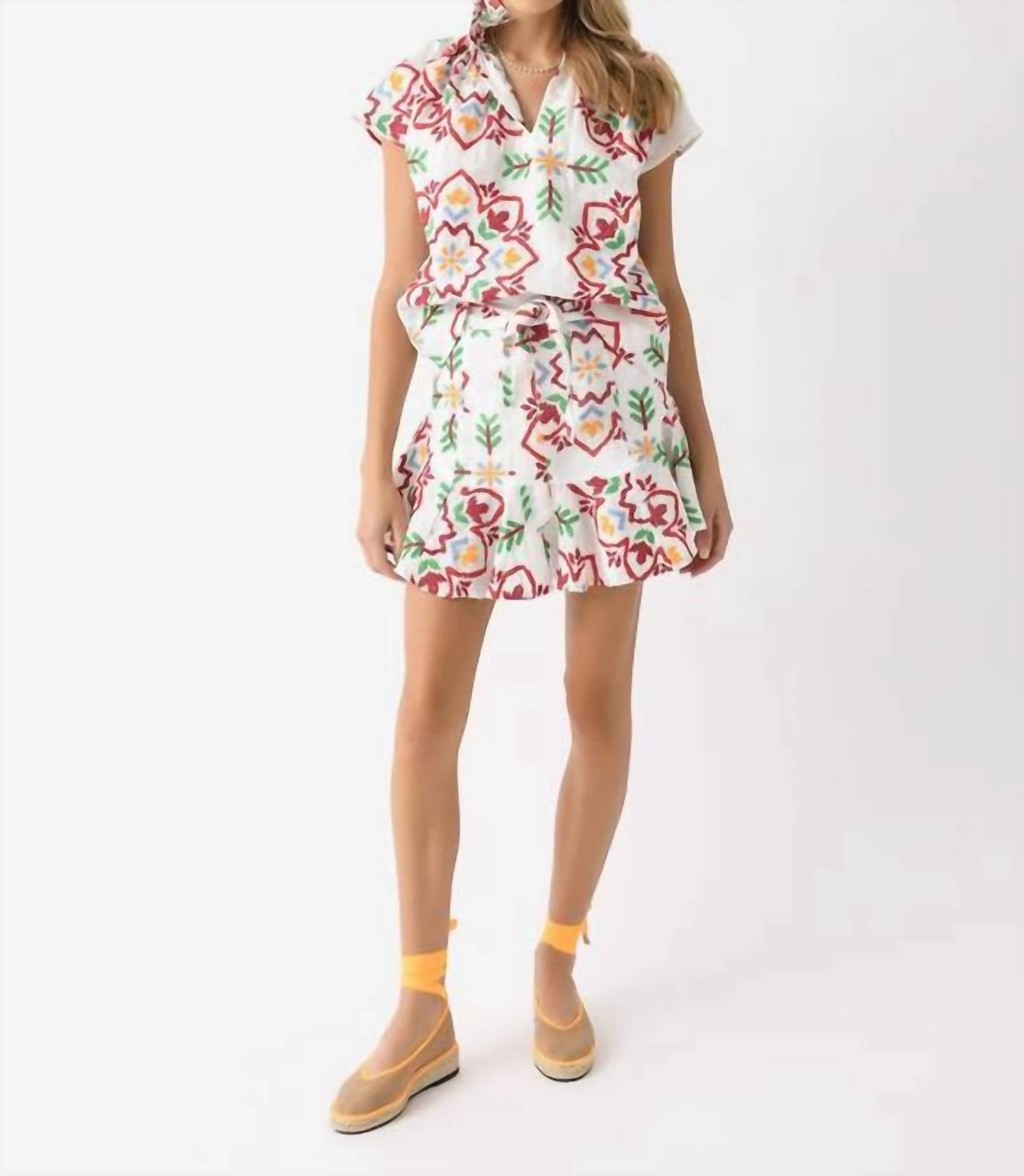 Prairie Mini Skirt In Fiesta Medallion