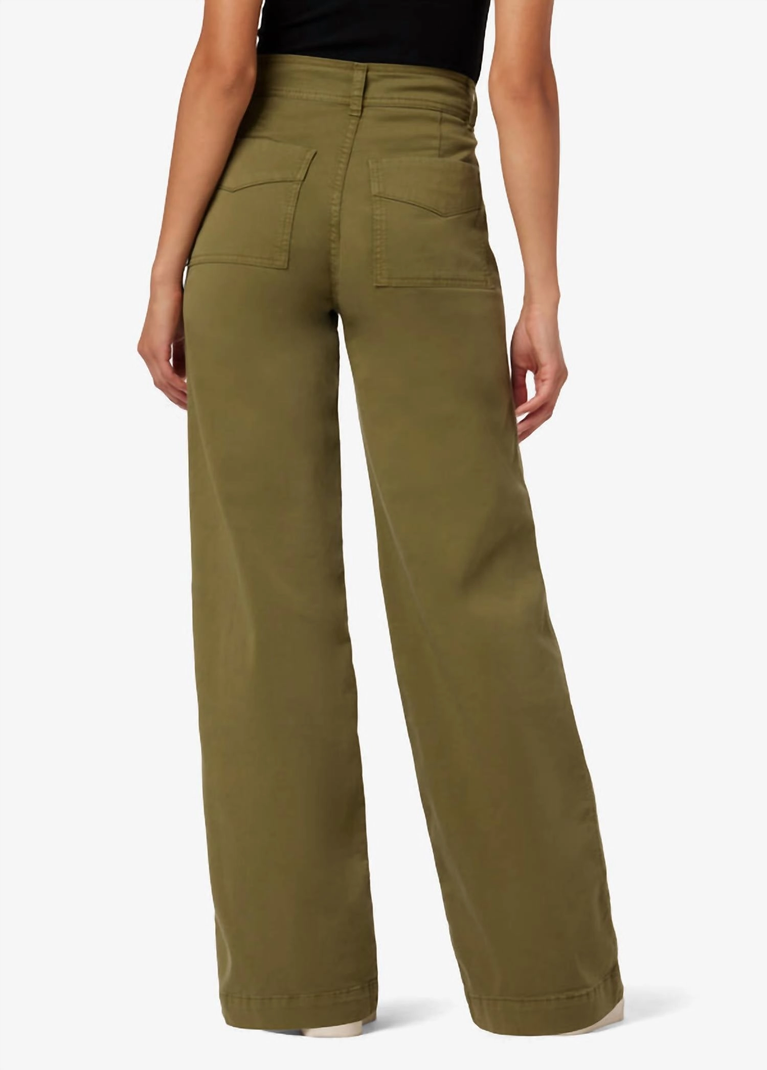 Premium Cargo Wide Leg Jeans In Burnt Olive