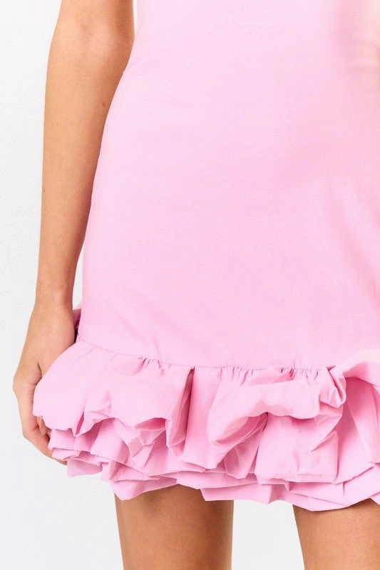 PREORDER - Adored By You Bubble Puff Mini Dress
