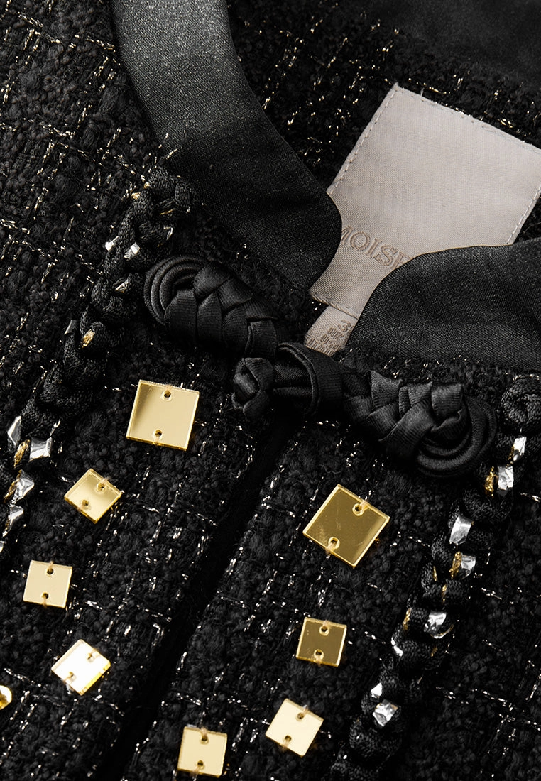 Prestige Chinese Button Square-sequin Stand Collar Jacket
