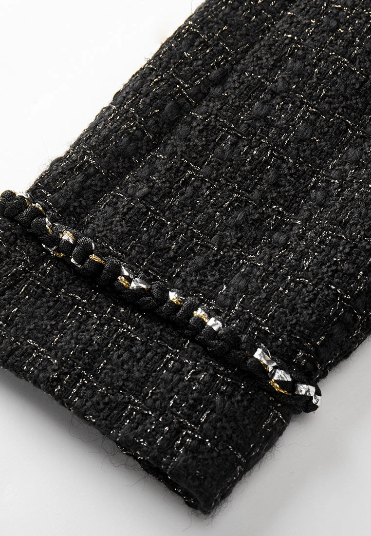 Prestige Chinese Button Square-sequin Stand Collar Jacket