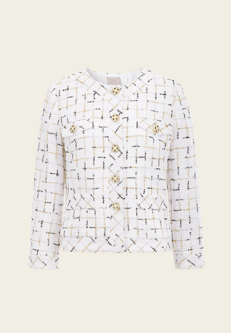 Prestige White Check Tweed Jacket