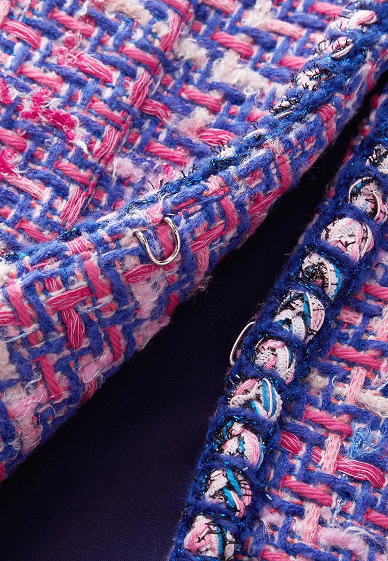 Primary Color Illusion Chunky Woven Tweed Vest