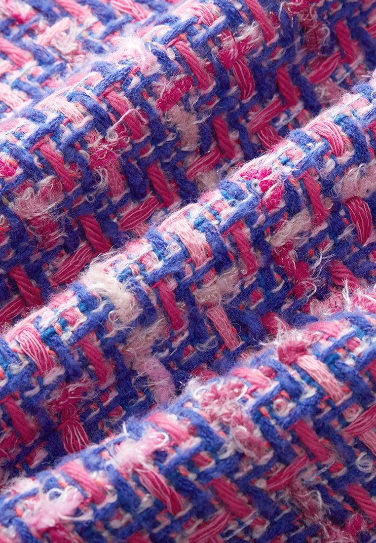 Primary Color Illusion Chunky Woven Tweed Vest