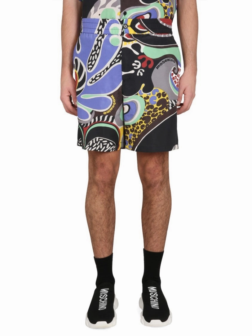 Psychedelic Print Bermuda Shorts