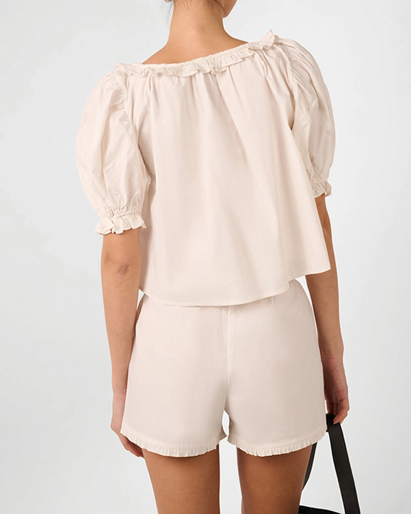 Puff Sleeve Button Up Top