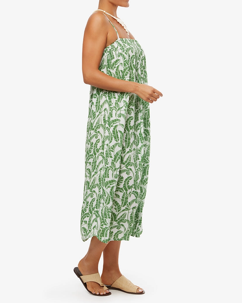 Pull On Smocked Animal Tree Midi Dress