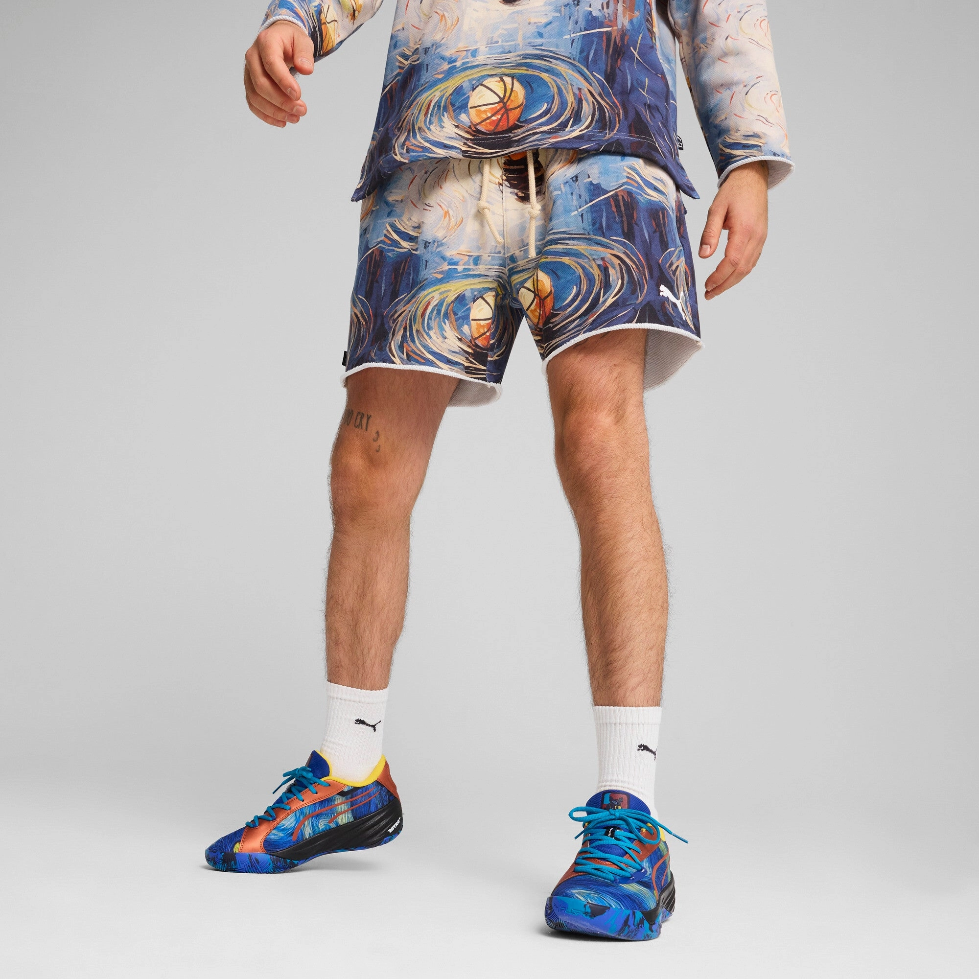 PUMA Men's Dylan Exhibit Terry Basketball Shorts