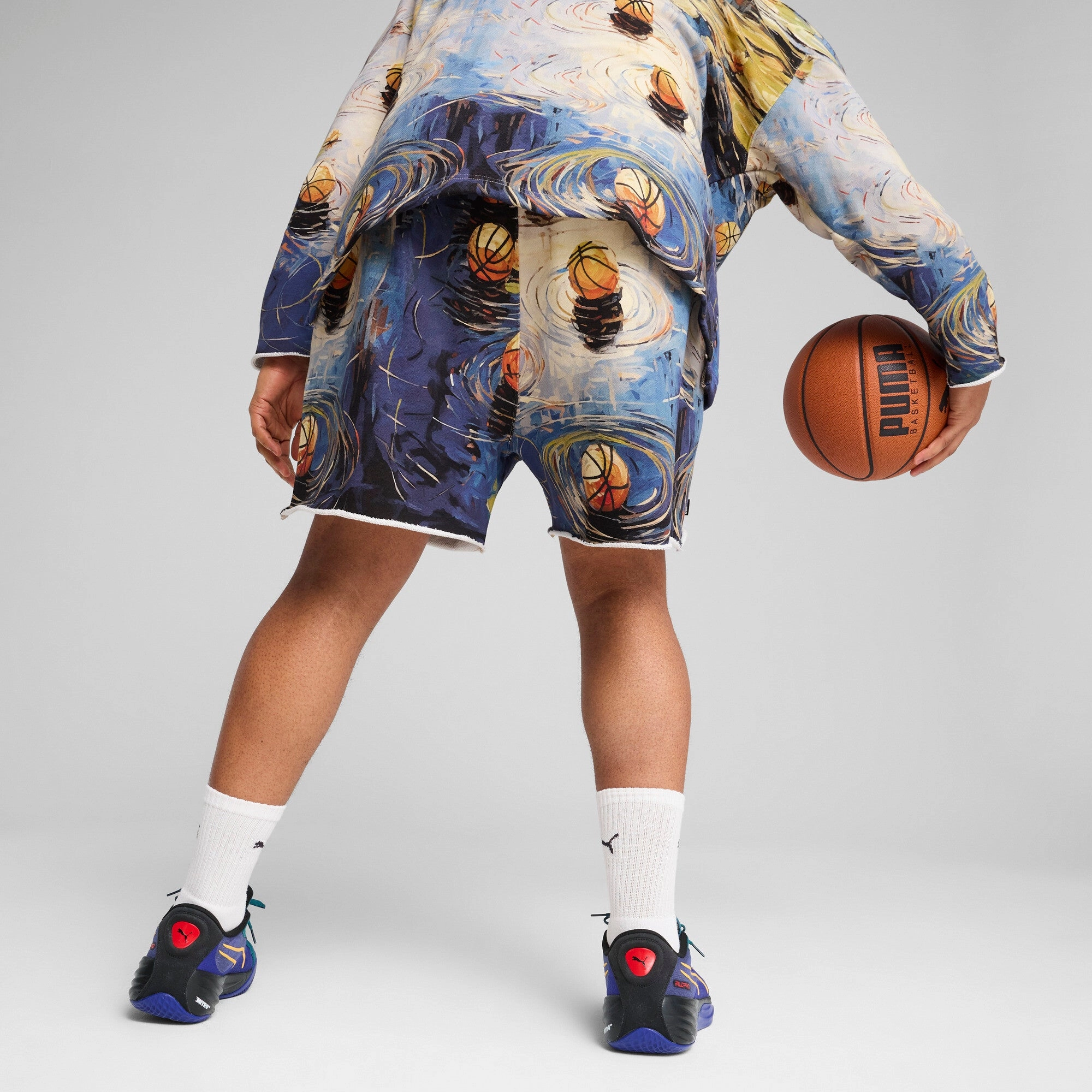 PUMA Men's Dylan Exhibit Terry Basketball Shorts
