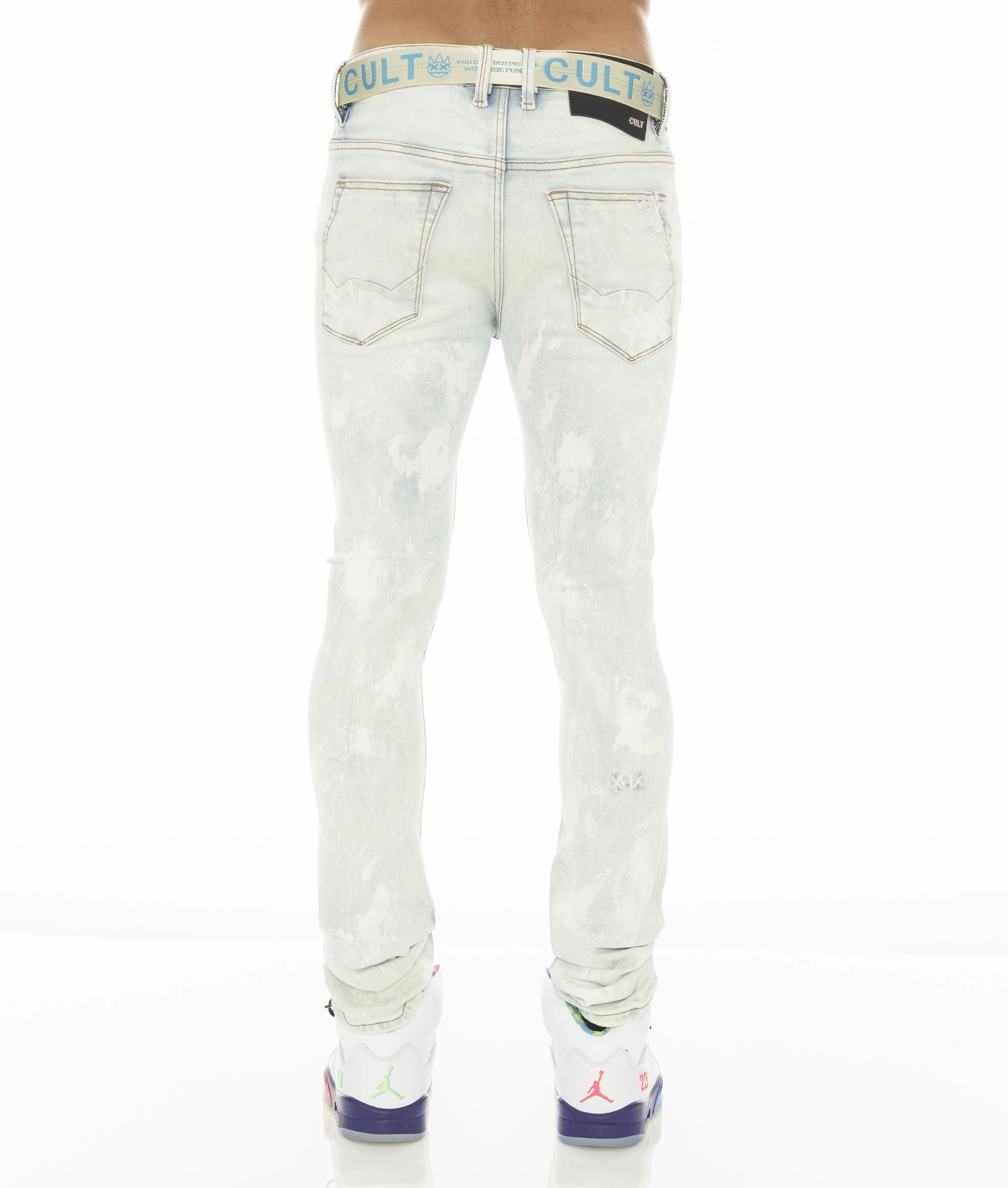 PUNK SUPER SKINNY STRETCH w/ BELT IN SKY