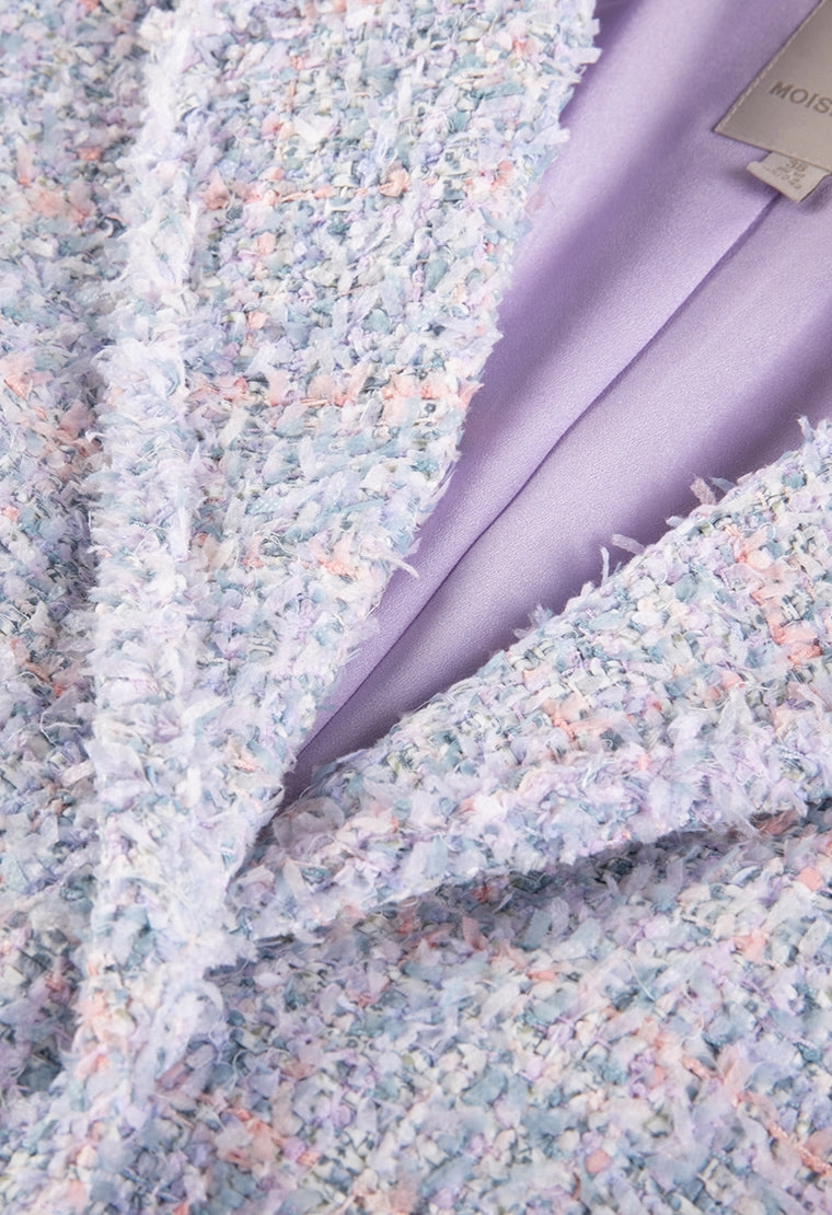 Purple long tweed coat