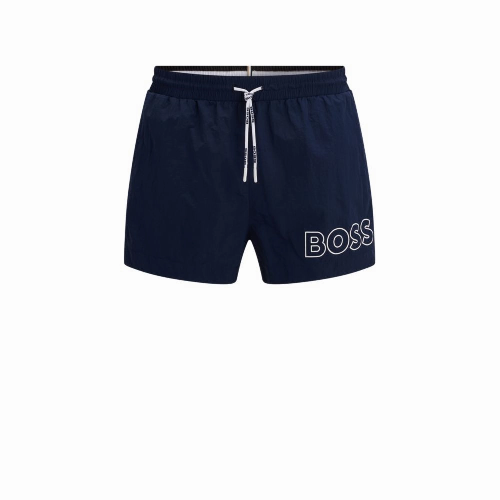 Quick-drying swim shorts with outline logo