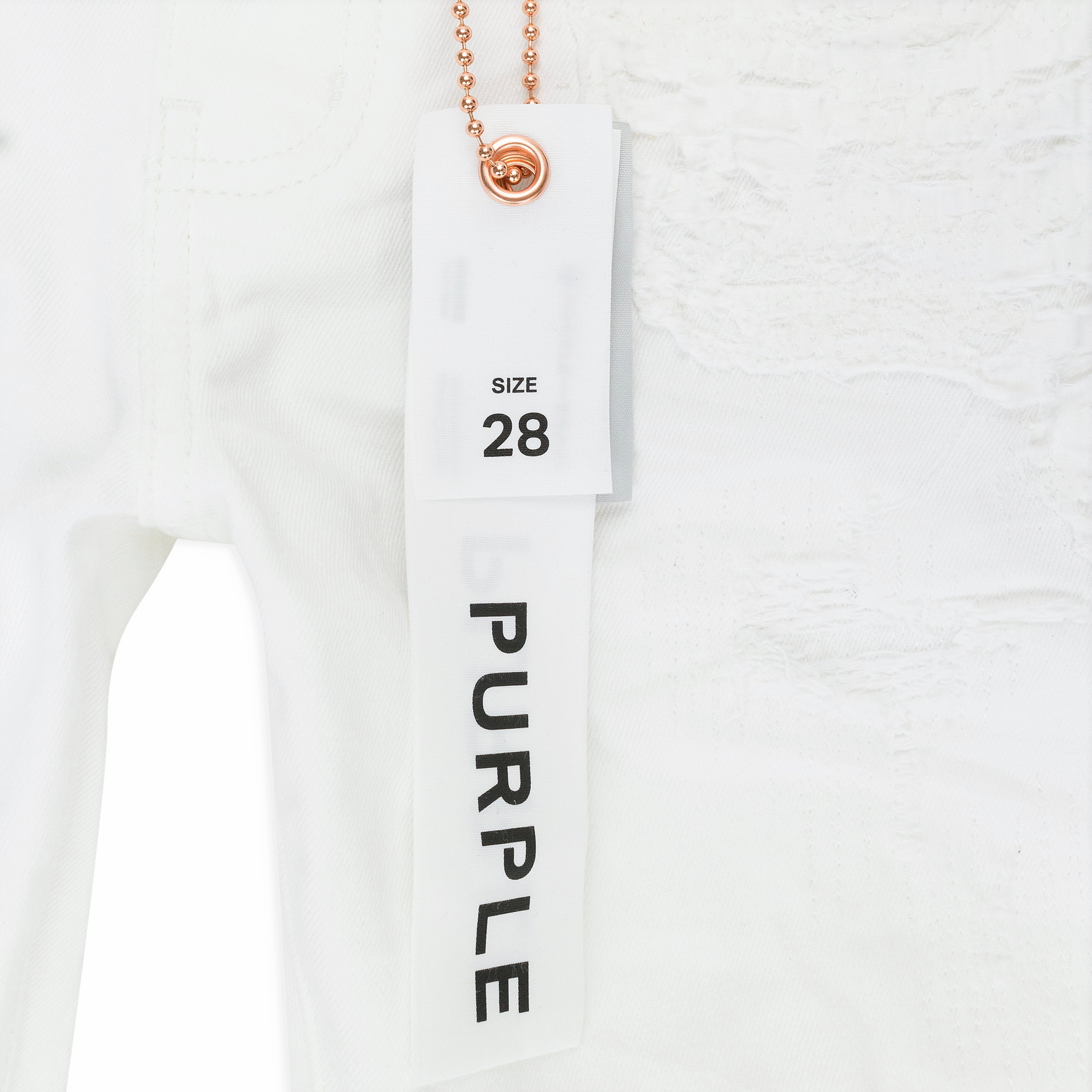 QUILTED DESTROY POCKET White SKINNY JEANS