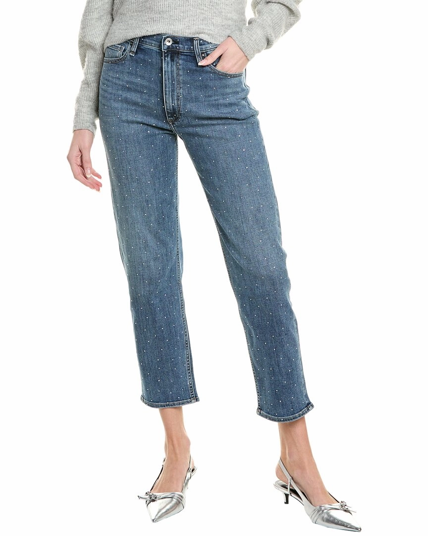rag & bone Hattie Medium Wash Jewels Ankle Straight Jean