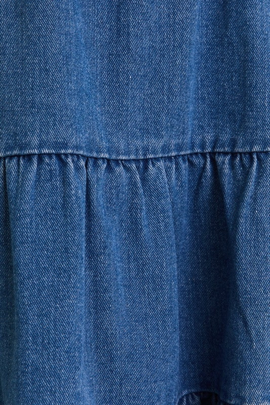 Ready to Charm Tiered Denim Mini Dress