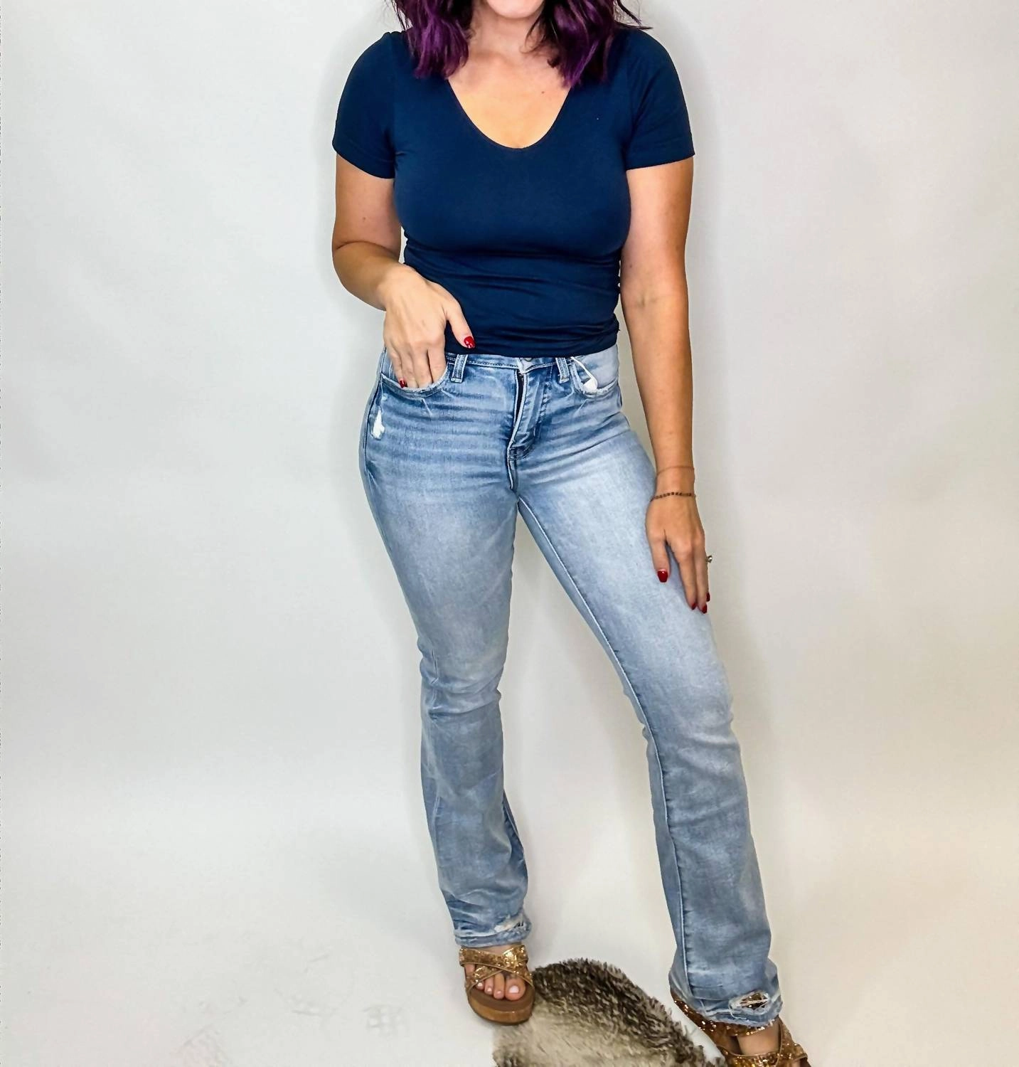 Rebel Edge Bootcut Jeans In Denim
