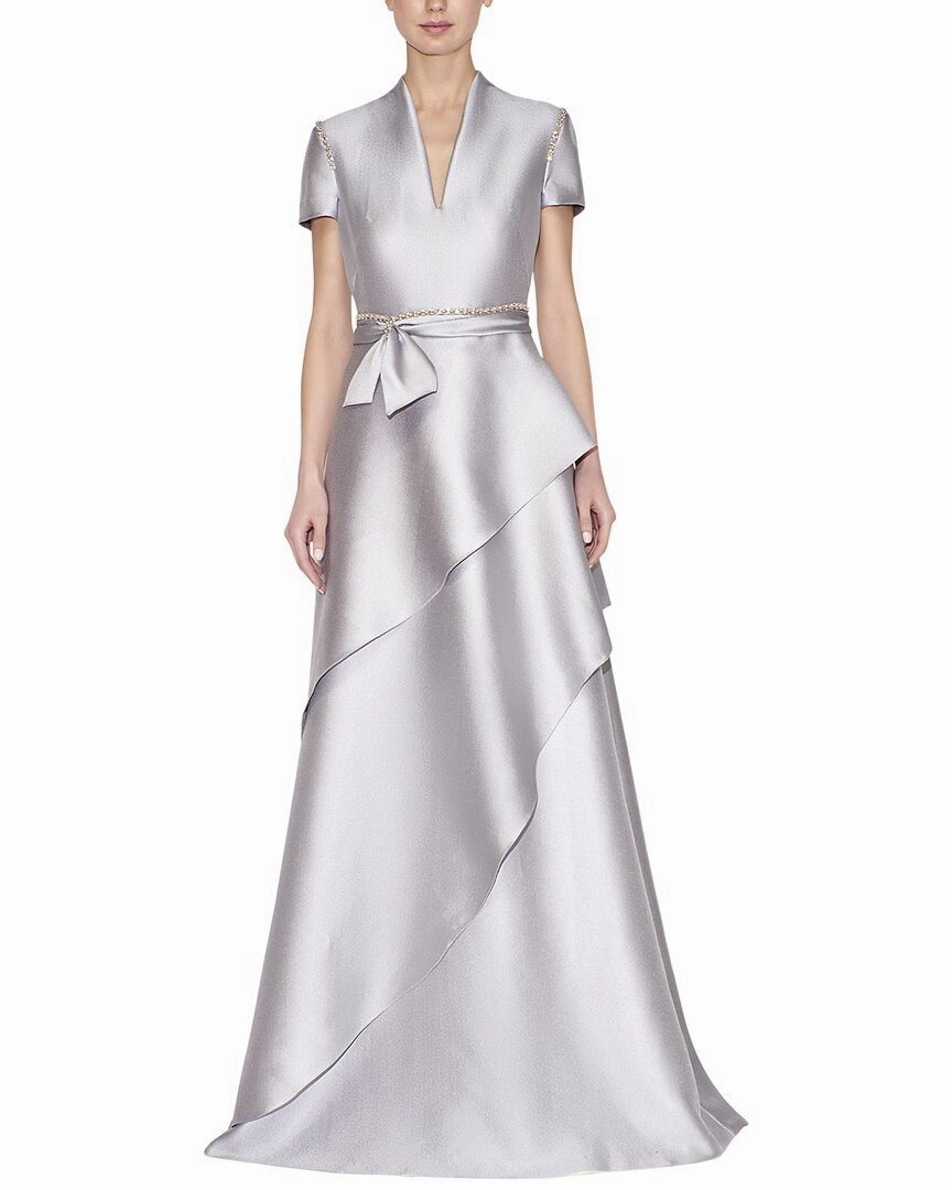 Reem Acra Ruffle Skirt Kaftan