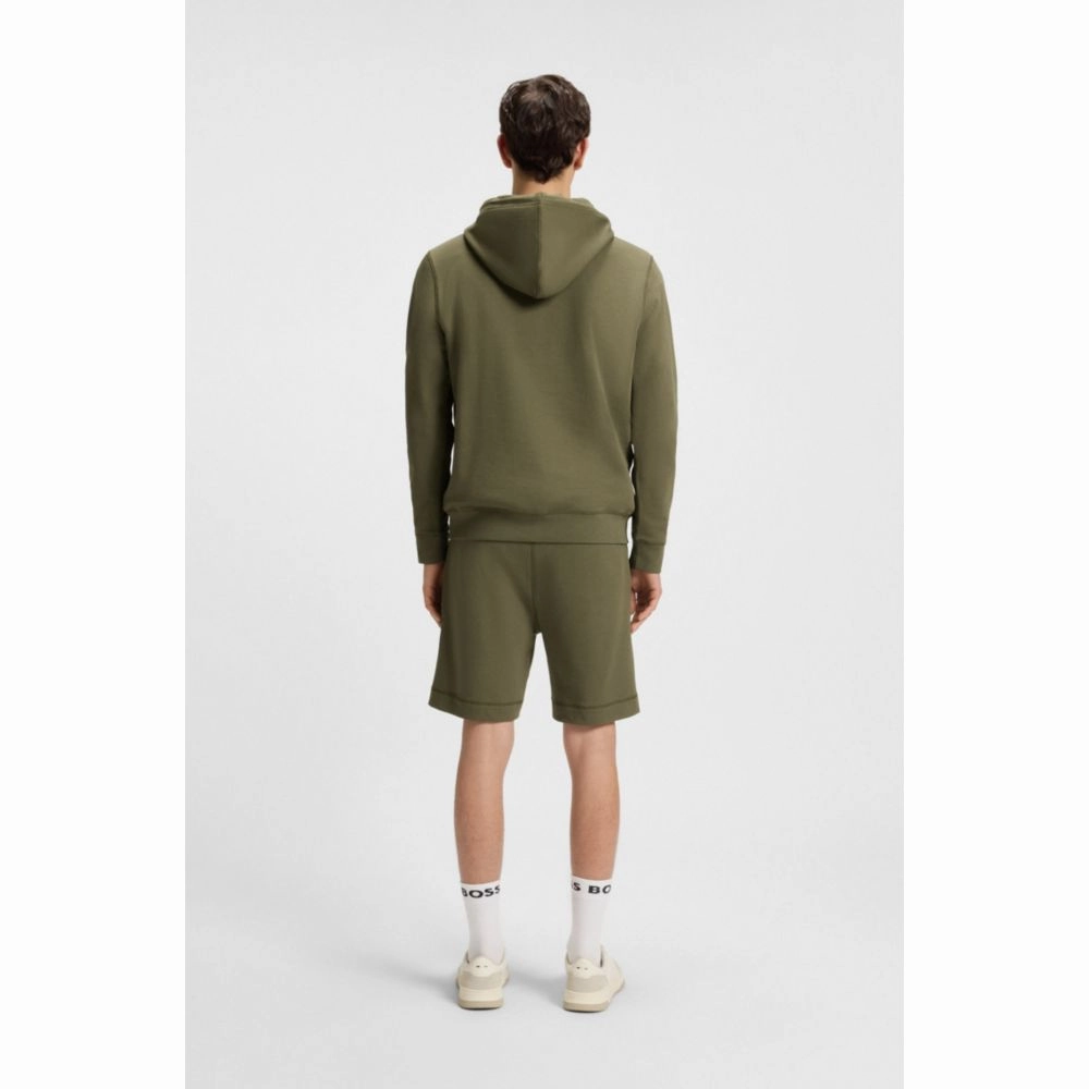 Regular-fit hoodie in cotton terry with logo patch