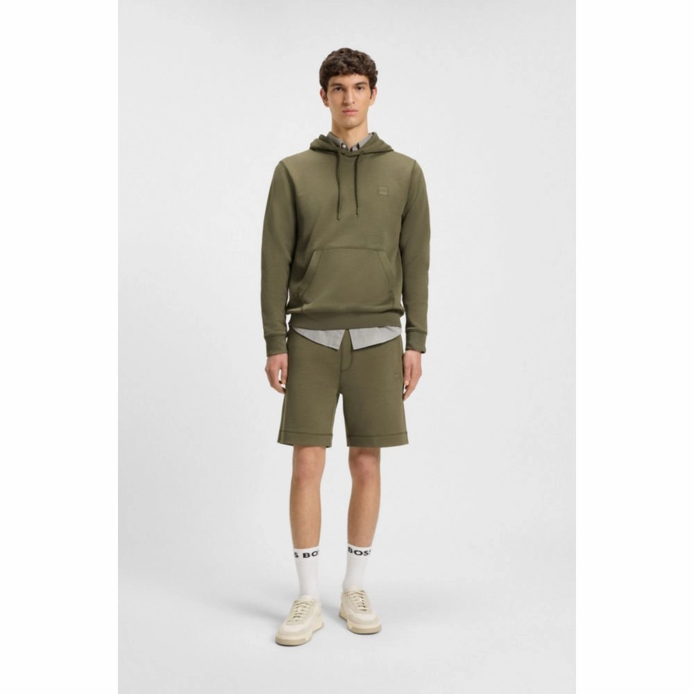 Regular-fit hoodie in cotton terry with logo patch