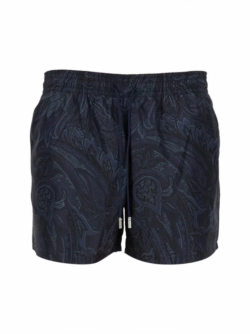 Relaxed Fit Black Paisley Swimsuit