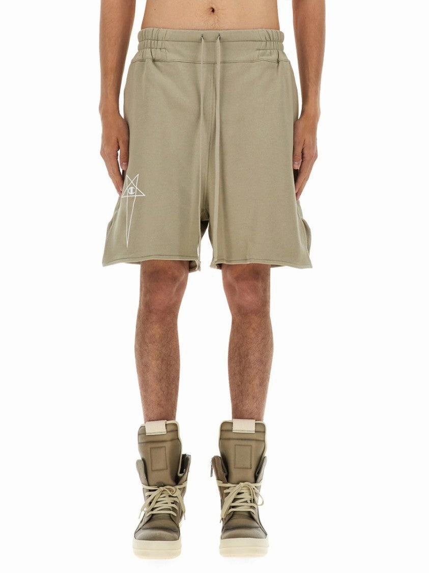 Relaxed Fit Cotton Shorts With Elastic Waistband