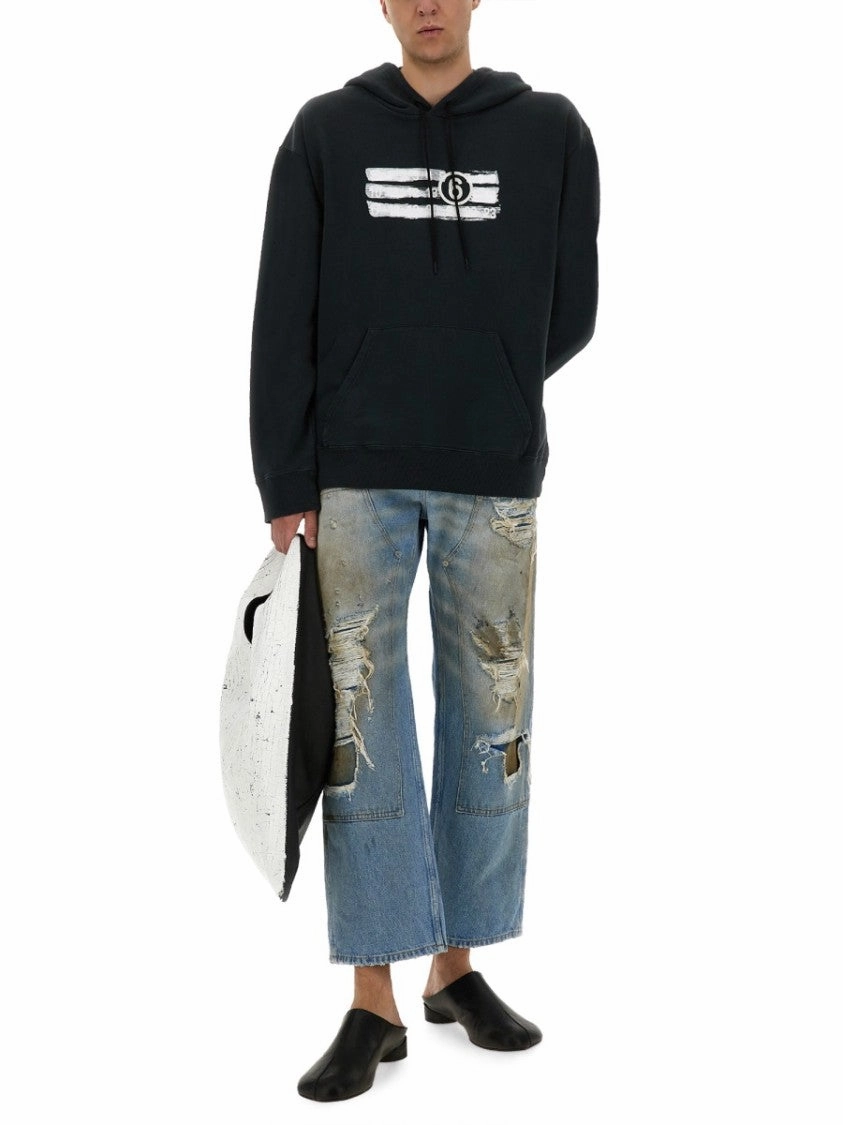 Relaxed Fit Distressed Light Blue Denim Jeans