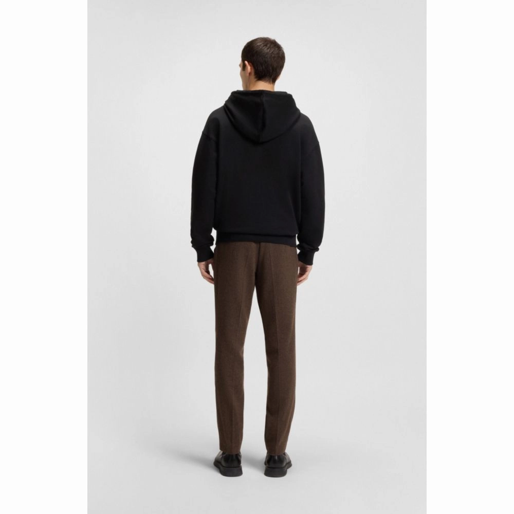 Relaxed-fit hoodie in cotton terry with split logo