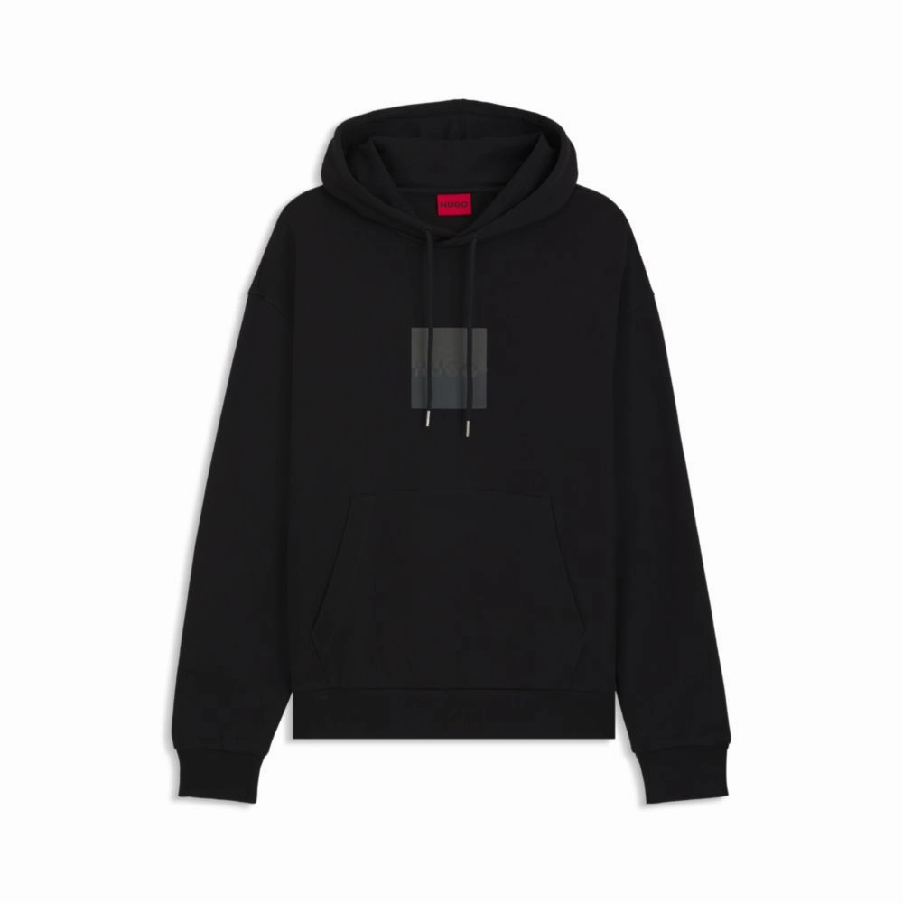 Relaxed-fit hoodie in cotton terry with split logo