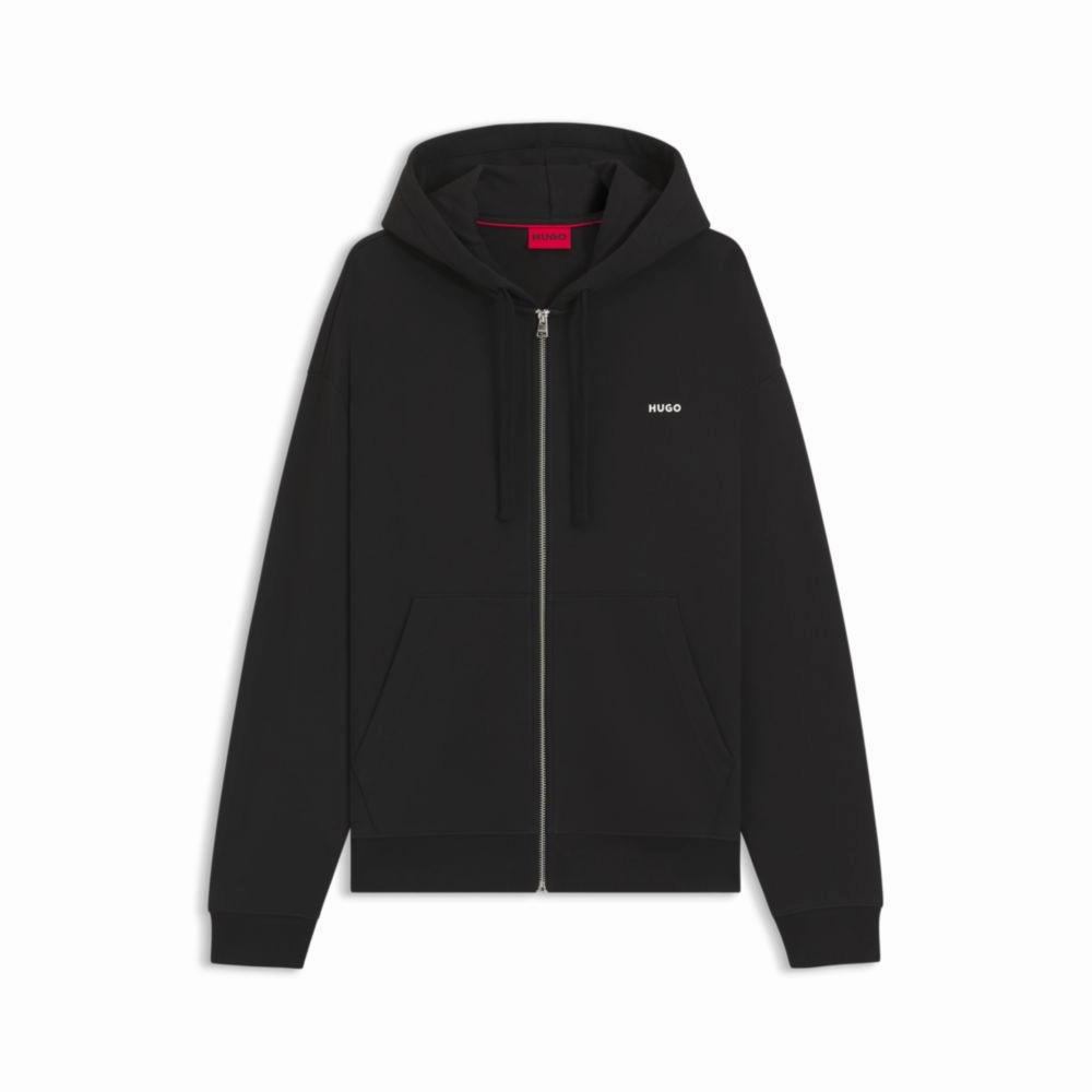 Relaxed-fit zip-up hoodie in cotton terry