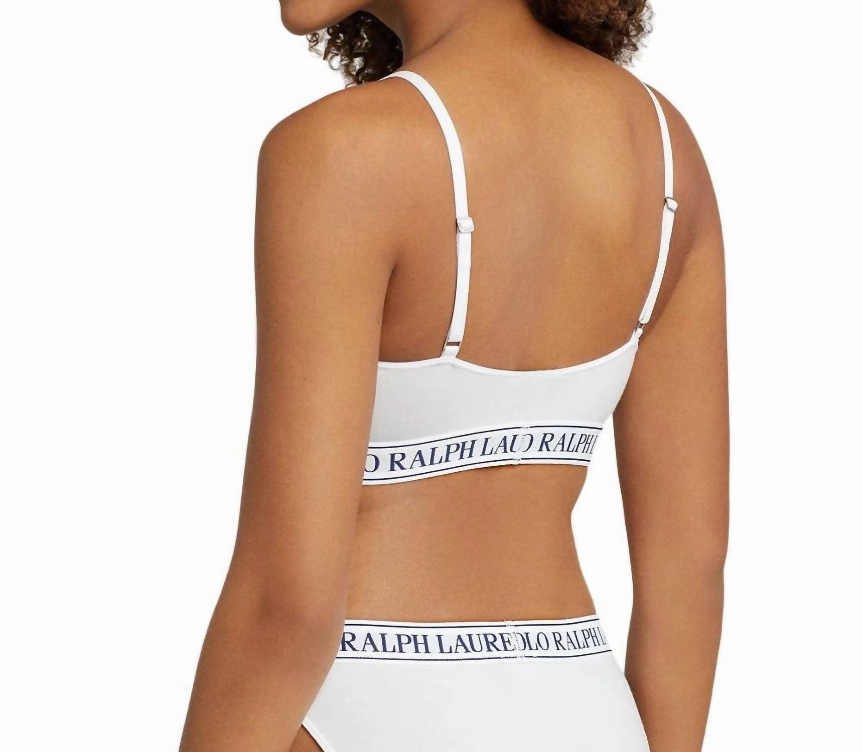 Repeat-Logo Cropped Scoopneck Tank In White Cloud