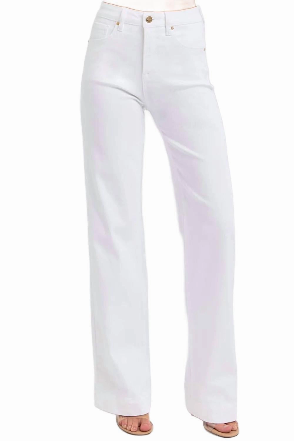 Risen Full Size High Waist Straight Jeans In White