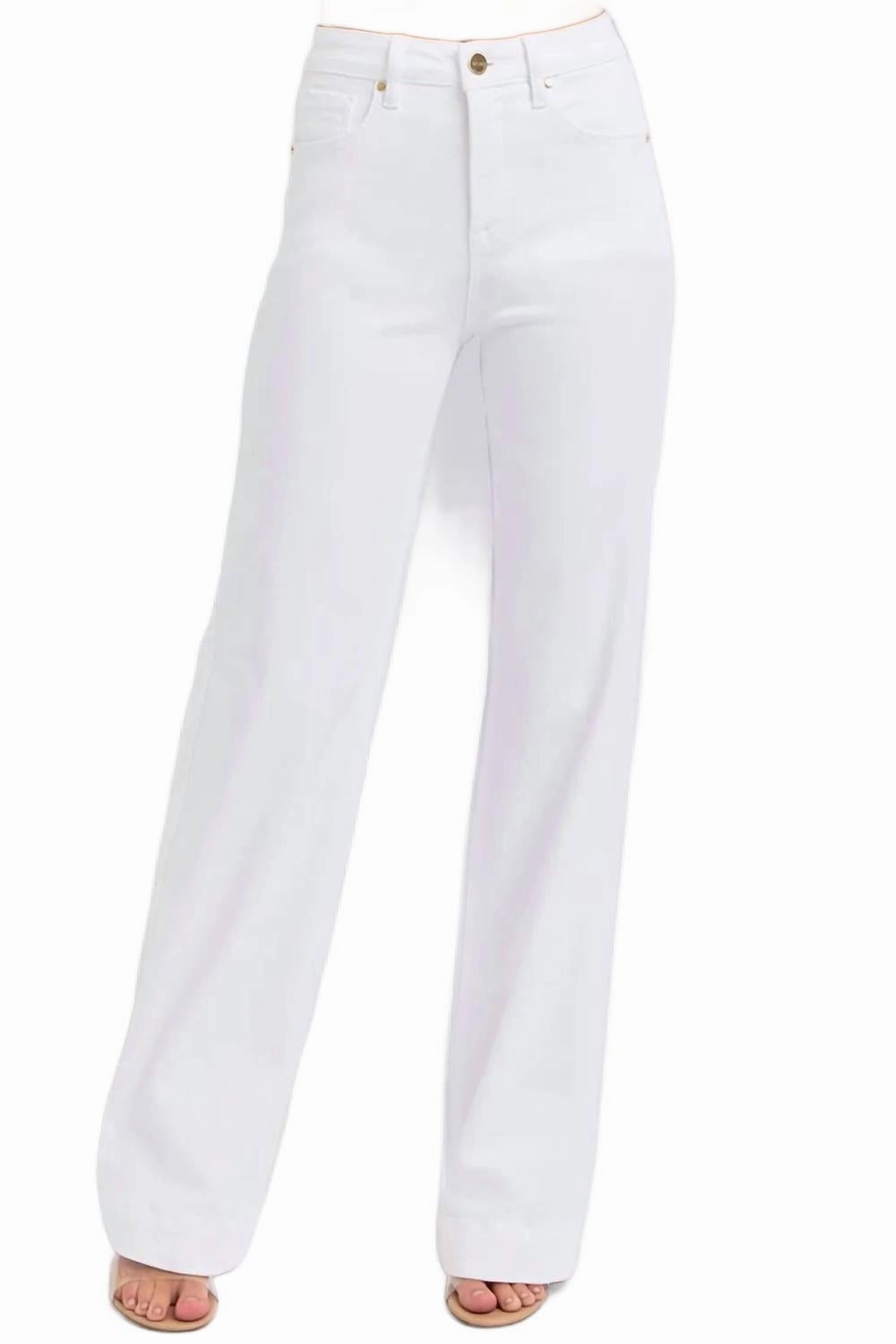 Risen Full Size High Waist Straight Jeans In White