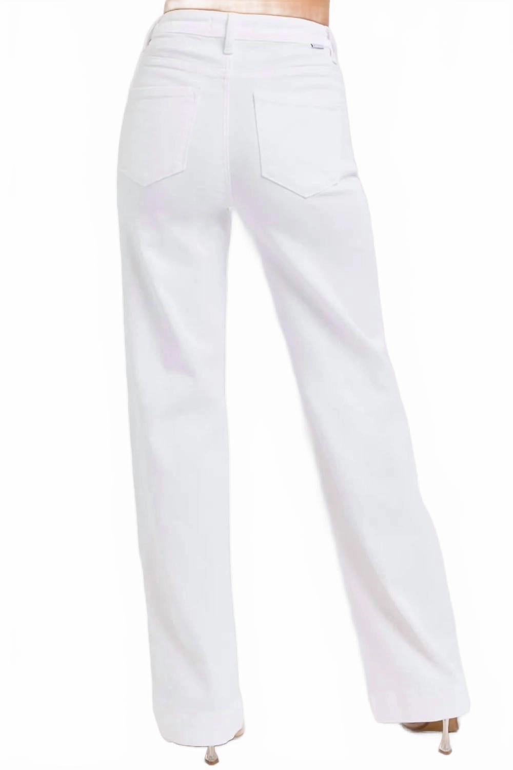 Risen Full Size High Waist Straight Jeans In White