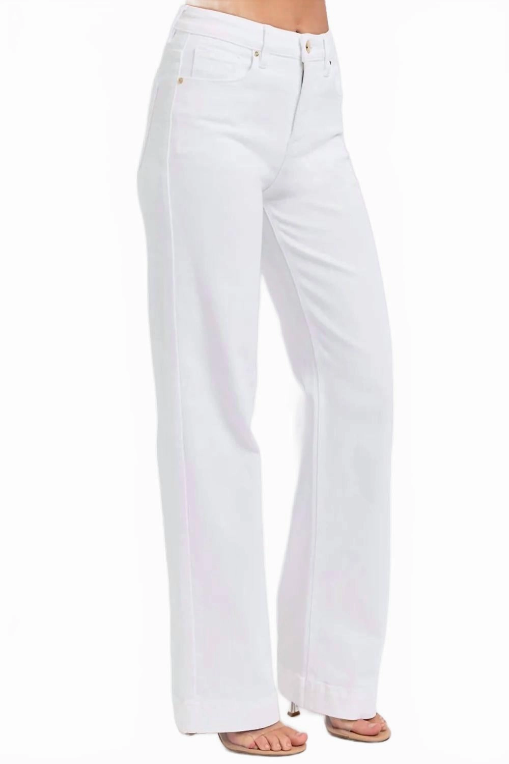 Risen Full Size High Waist Straight Jeans In White