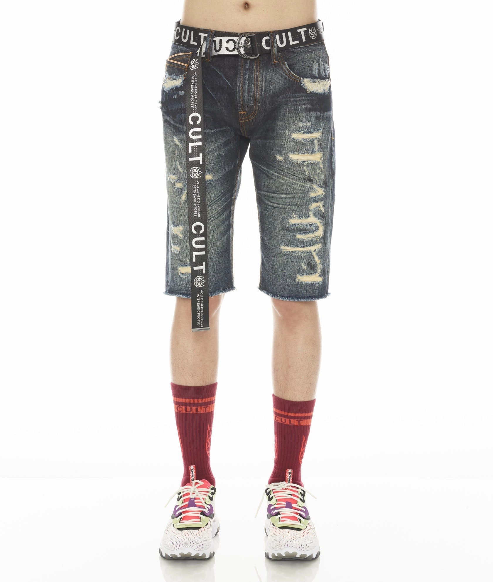 ROCKER SHORT JAPANESE SELVAGE RIDGED w/ BELT IN TARVICK