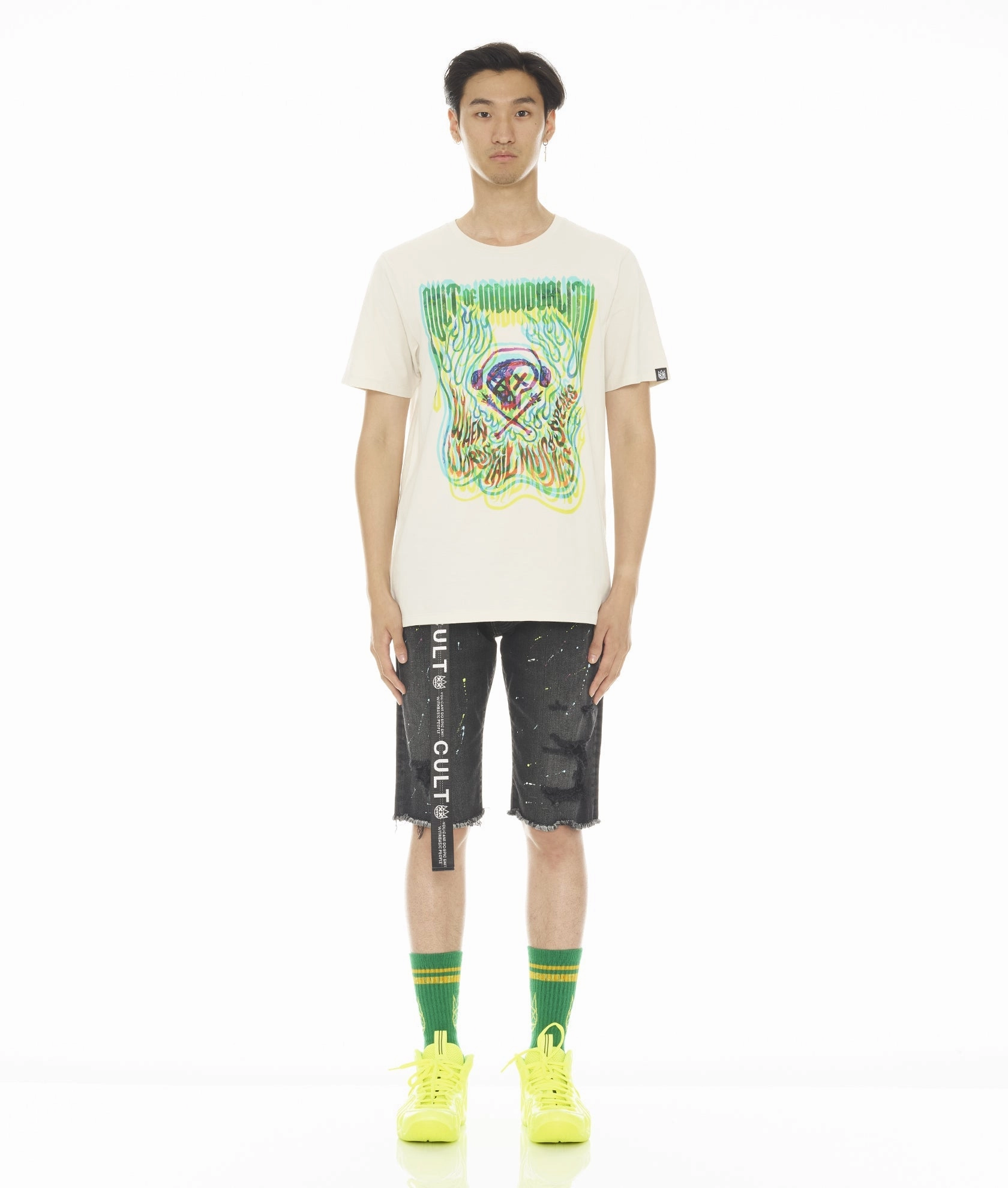 ROCKER SHORT STRETCH BELTED IN ARTIST