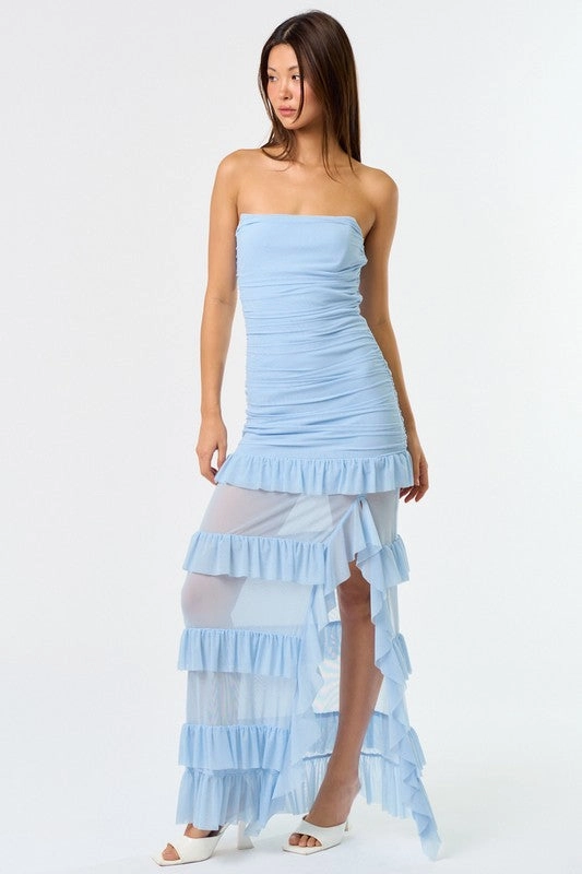 Ros Ruffle Corset Maxi Dress
