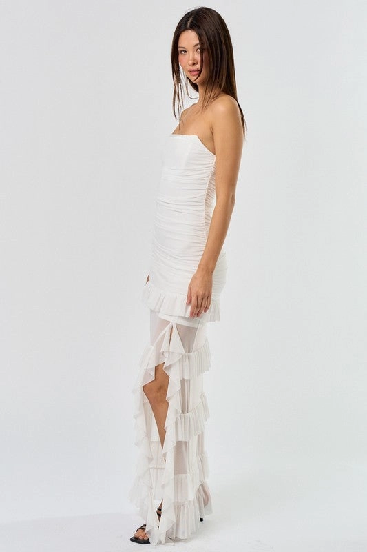 Ros Ruffle Corset Maxi Dress
