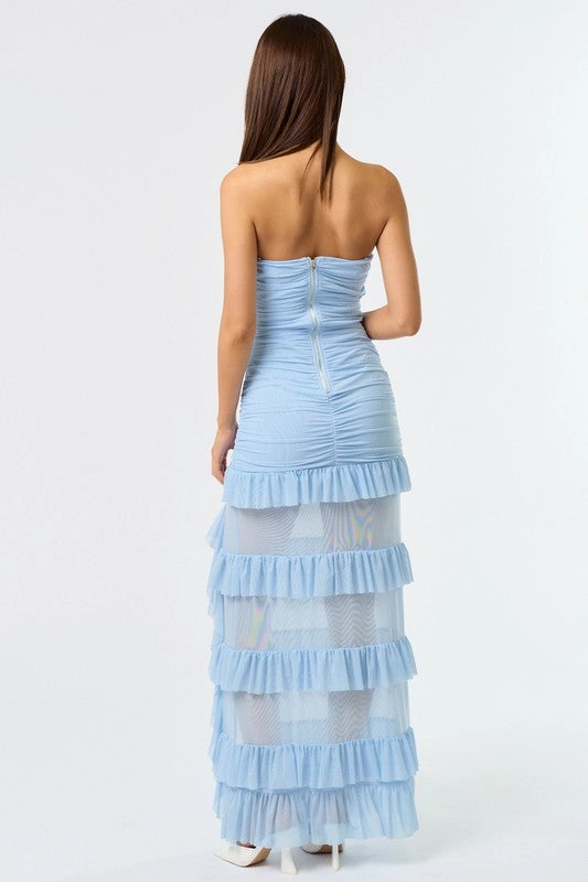 Ros Ruffle Corset Maxi Dress