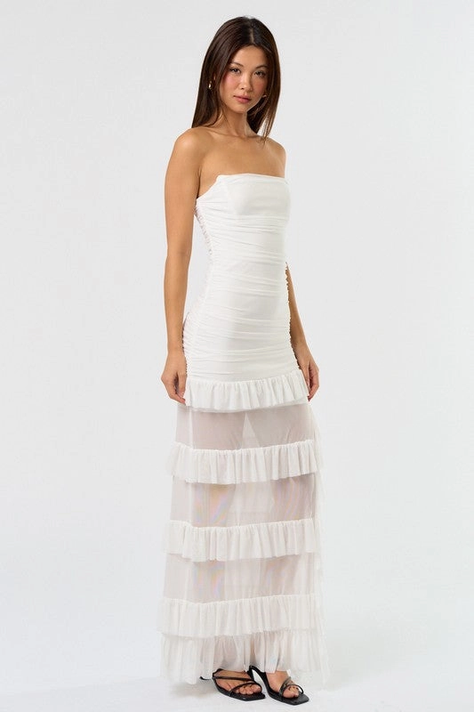 Ros Ruffle Corset Maxi Dress