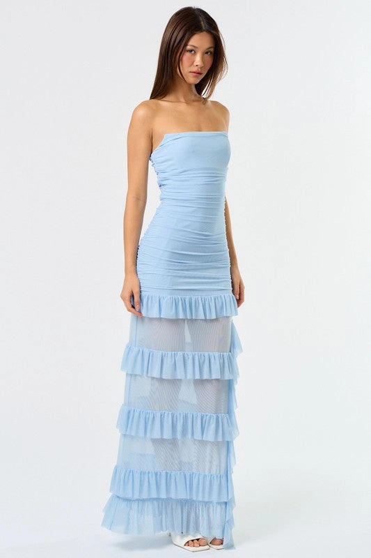 Ros Ruffle Corset Maxi Dress