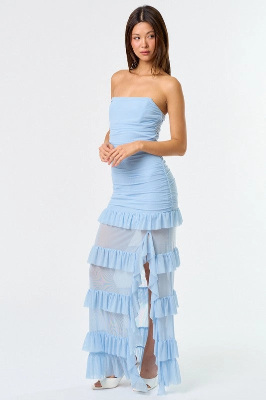 Ros Ruffle Corset Maxi Dress