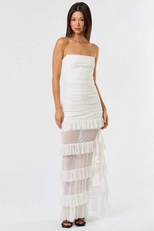 Ros Ruffle Corset Maxi Dress