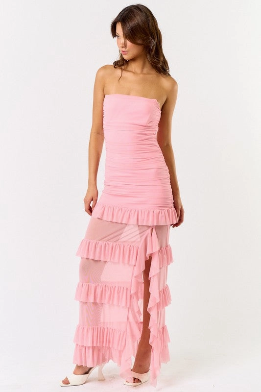 Ros Ruffle Corset Maxi Dress
