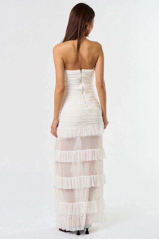 Ros Ruffle Corset Maxi Dress