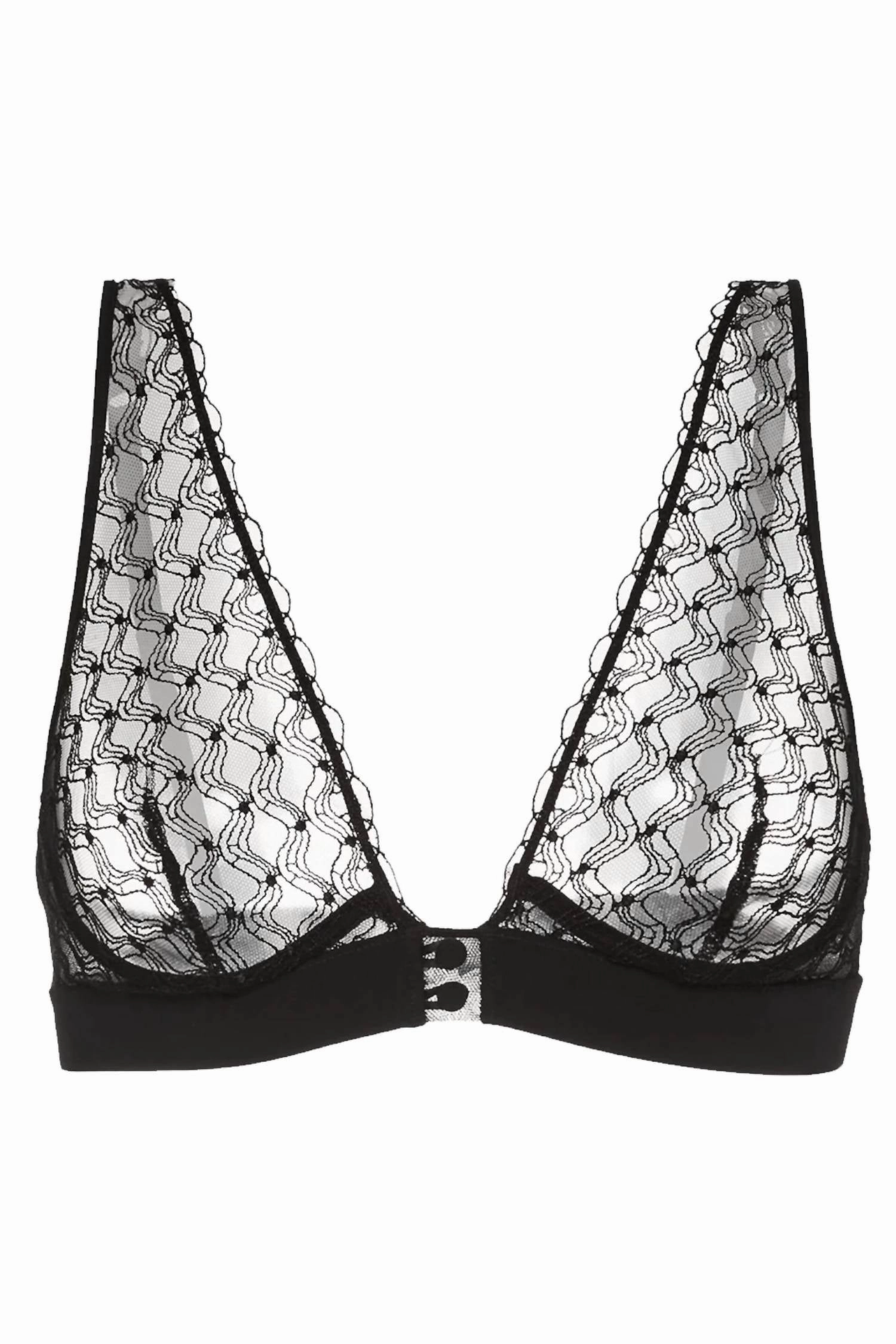 Rose Underwire Triangle In Black